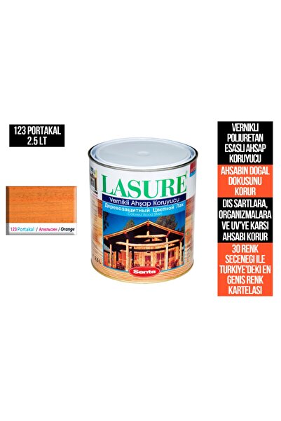 Lasure Wood Protective Varnish 2.5 Lt 123 Orange (PINOTEKS VARNISH)
