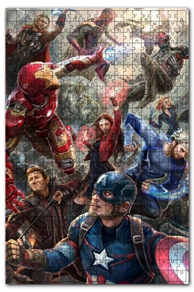 Cakapuzzle شخصيات الحرب وكابتن أمريكا 255 قطعة لغز الصور المقطوعة Mdf (خشب)