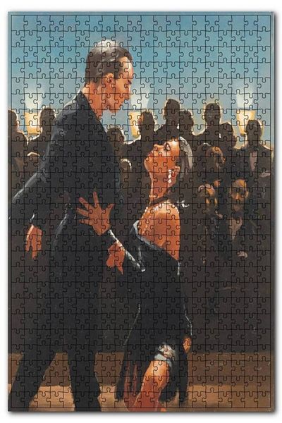 Cakapuzzle Black Couple in Rumba Class 120 Piece Puzzle Jigsaw Puzzle Mdf (wood)