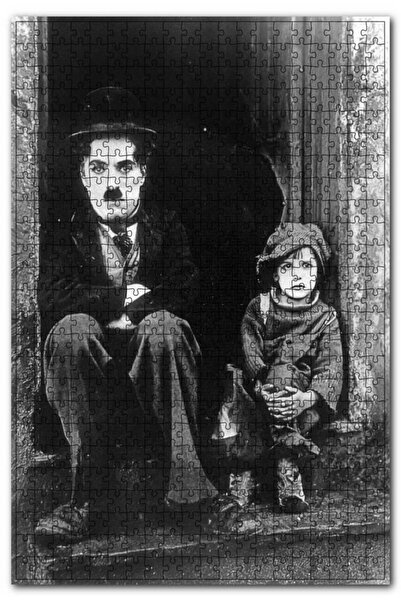 Cakapuzzle لغز كاكاسيبتيم تشارلي شابلن والأطفال المسرحي 120 قطعة من الخشب الم...