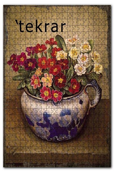 Cakapuzzle Saksıda Kırmızı Beyaz Menekşe Çiçek Görseli 1000 Parça Puzzle Yapb...