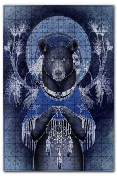 Cakapuzzle Oil Paint Fantastic Drawing Bear Figure 500 Piece Puzzle Jigsaw Pu...