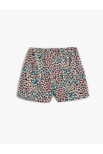 Koton Shorts aus Baumwolle mit Leopardenmuster und Spitzenbund