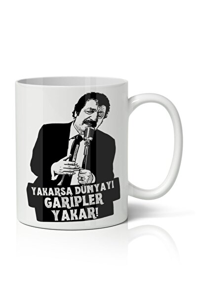 karikatürstore Yakarsa Dünyayı Garipler Yakar - Müslüm Gürses Baskılı Kupa Ba...
