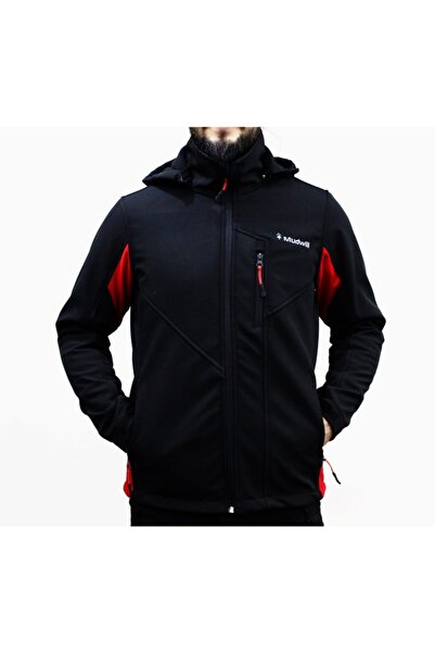 Mudwill Erkek Kırmızı-siyah Outdoor Softshell Mont