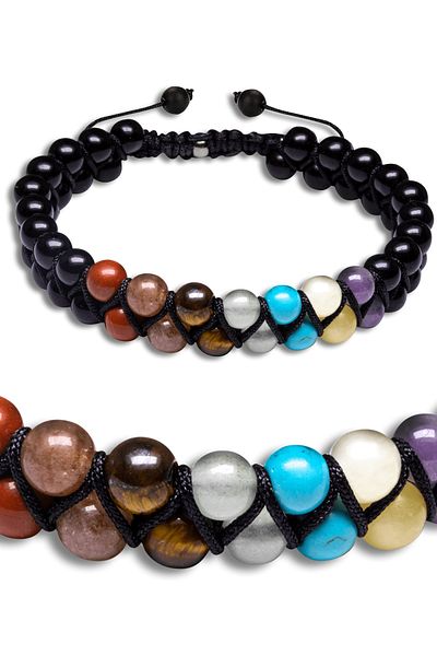 Tesbih Atölyesi Jasper Citrine Tiger - Eye Fluorite Turquoise and Amethyst Bracelet