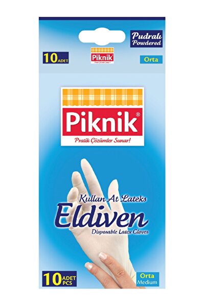 Piknik قفازات لاتكس متوسطة الحجم 10 قطع