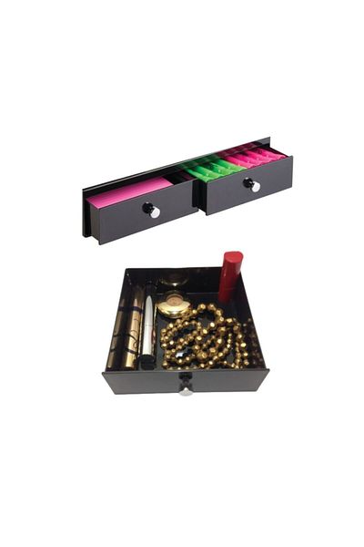 Bosphorus Homi In-Drawer Cosmetic and Jewelry Organizer, Black, 15X16X4 cm