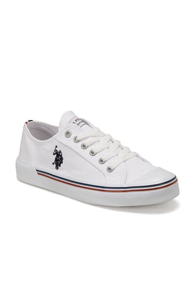 U.S. Polo Assn. Ανδρικά αθλητικά παπούτσια από λευκό ύφασμα Penelope