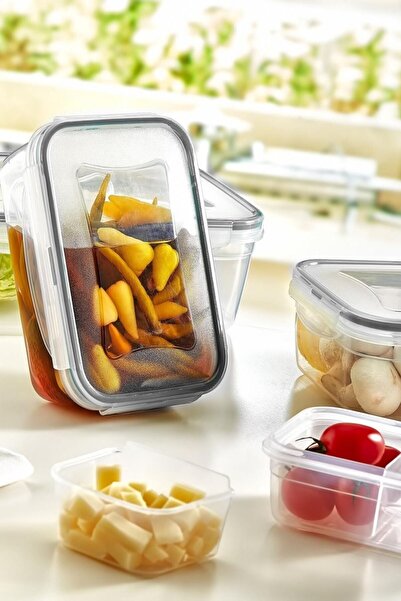 Buffer ® قطعتان من حاويات تخزين الطعام البلاستيكية المقاومة للتسرب والأغطية القفلية المكونة من 4 قطع LC315