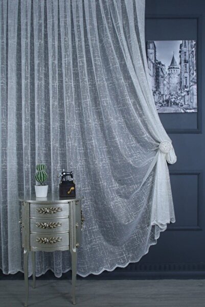 ERNGlobal 2021 Sezonu Ütü Istemez Örme Şantuk Fantazi Desenli Tül 1/1 Pilesiz