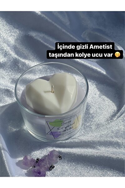 jeane home decor Jeane Candles Doğal Taş Ametist Kolye Ucu Gizli Lavanta Koku...