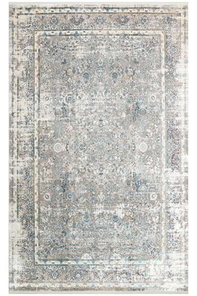 Eko Halı Fresco Fs 29 Cream Blue Xw Işıltılı Sık Dokuma Halı