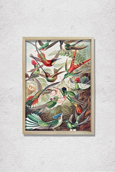 Dekor Loft Nostalgic Birds 1904 Pictură murală din lemn natural