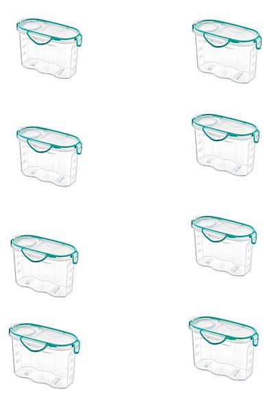 Buffer ® 8 Pieces Air, Water and Liquid Proof 1.2 Liter Food Storage Container with Lockable Lid and Gasket - SA580