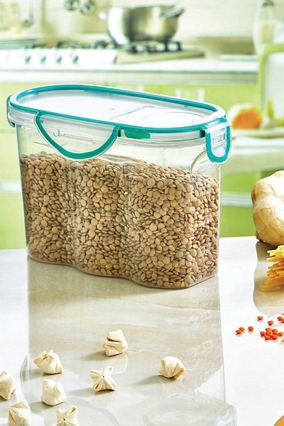 Buffer ® 6 Pieces Air and Water Liquid Proof 1.7 Liter Food Storage Container with Lockable Lid and Seal - SA585