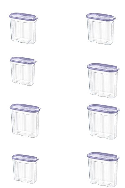 Buffer ® 8 Pieces 2 Lids Scale Food Dry Food Storage Box Container - 1.7 Liter - Sa935