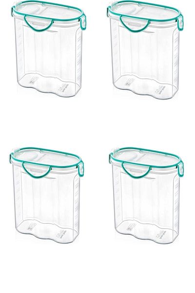 Buffer ® 4 Pieces Air and Water Liquid Proof 2.4 Liter Food Storage Container with Lockable Lid and Gasket - SA590