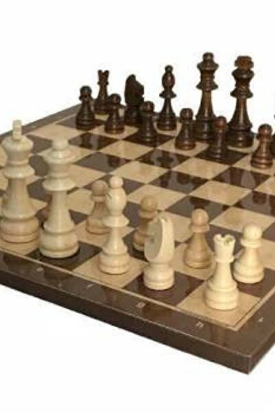 matchbang Lüks Ceviz Ahşap Satranç Takımı Seti Ahşap Figür Dama Büyük Boy Ahşap Taş Seti