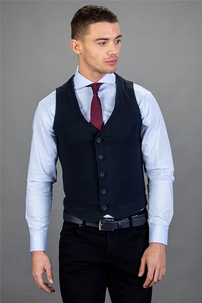 Tudors Slim Fit Slim Fit самостоятелно шарена мъжка жилетка
