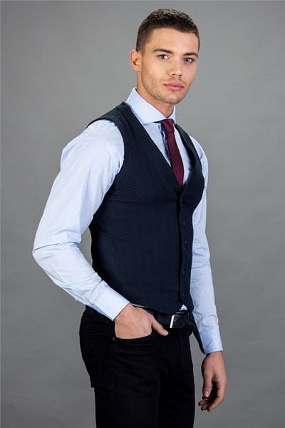 Tudors Slim Fit Slim Fit самостоятелно шарена мъжка жилетка