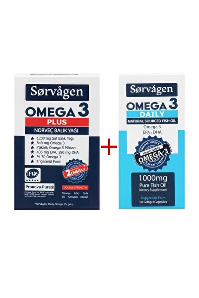 Sorvagen Omega 3 Plus Norveç Balık Yağı, 1200 Mg , Omega 3 Daily Saf Balık Ya...