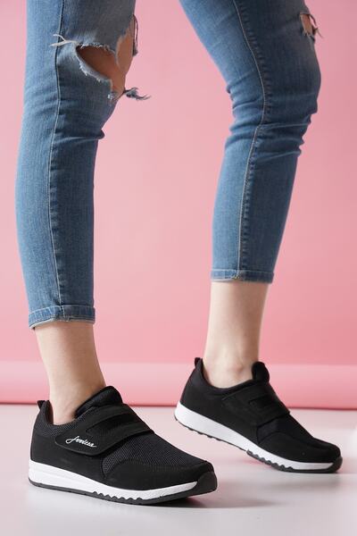 Unisex Cırtlı Kadın Günlük Yürüyüş Rahat Spor Ayakkabı
