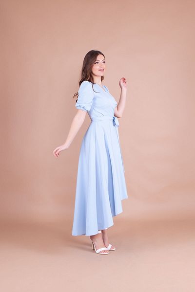 Bidoluelbise Rochie de damă Baby Blue, cu croiala asimetrică