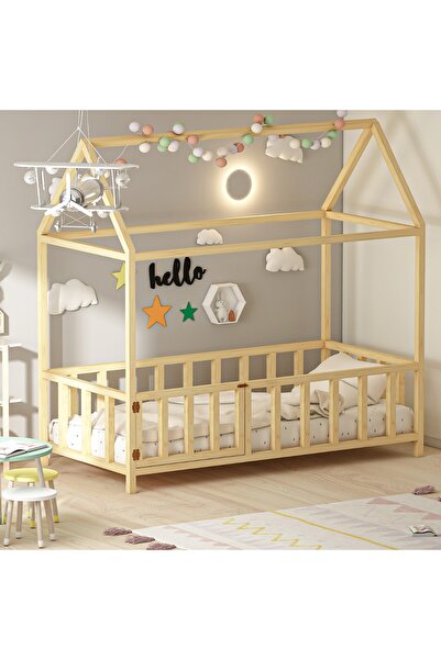 GİVAYO WOOD'S Teddy Montessori Yatak Çam Kapılı