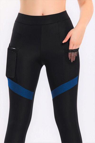 shopshop Colanți sport cu buzunare din plasă cu talie înaltă pentru femei-ss304