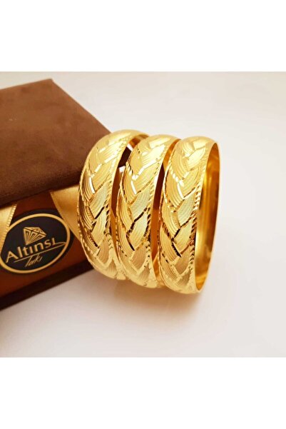 Altınsı Takı 22 Ayar Altın Kaplama 1.5 Cm Eninde Bilezik 0014