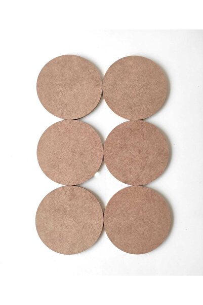 DEKOLOBİ 6'lı Çok Amaçlı Boyanabilir Yuvarlak Levha / Sunumluk Set 13 Cm Ham Mdf
