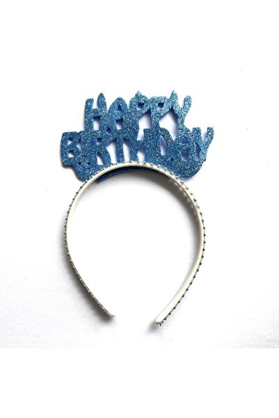 Huzur Party Store Simli Evadan Taç Mavi Renkli Taşlı Rahat Esnek Yapılı Happy...