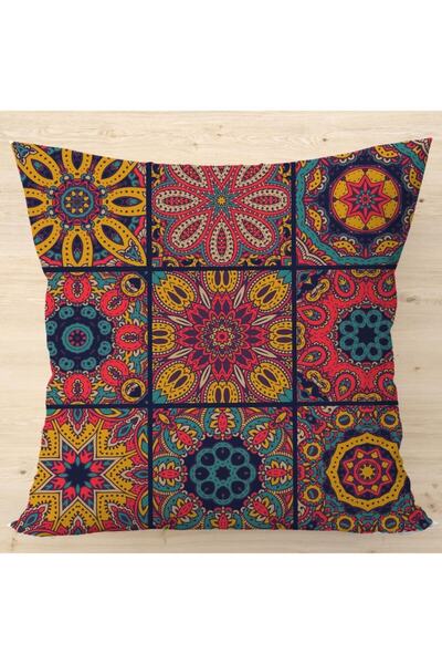 LadiesHome Otantik Tasarım Çift Taraflı 43x43 Kırlent Kılıfı