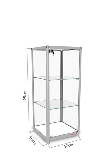 Cam Dolap Camlı Vitrin - Camlı Dolap - Camlı Koleksiyon Vitrini - Cam Raf - Kurulu Ürün 95x40x40
