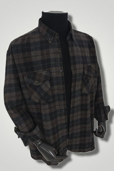 Marca Uno قميص Lumberjack الشتوي ذو القصة الواسعة جدًا