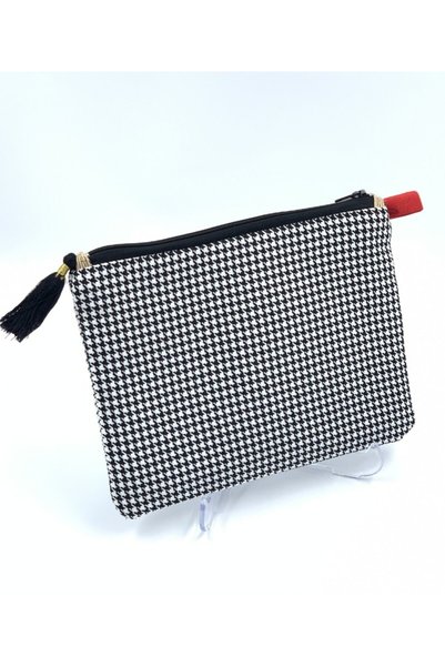 Generic Brand Black and White Houndstooth Pattern Makeup Cosmetic Bag Mkc02