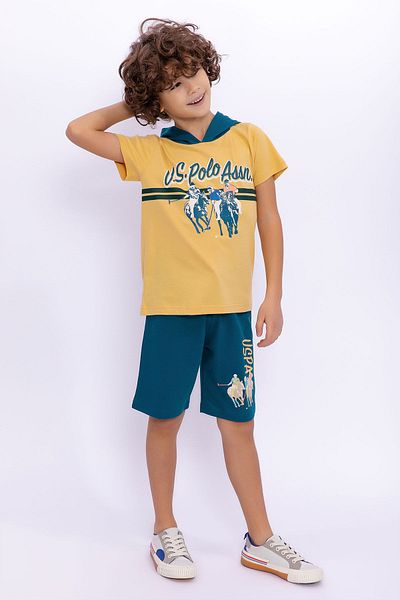 U.S. Polo Assn. Set Bermude Ginger Boy cu glugă