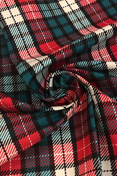 SUZANİ Ekose Desenli Dijital Baskılı Kumaş Kms-1228