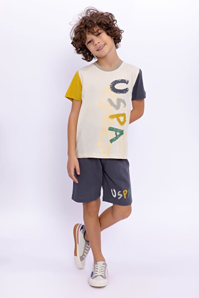 U.S. Polo Assn. U.s. Polo Assn Fildişi Füme Erkek Çocuk Bermuda Takım