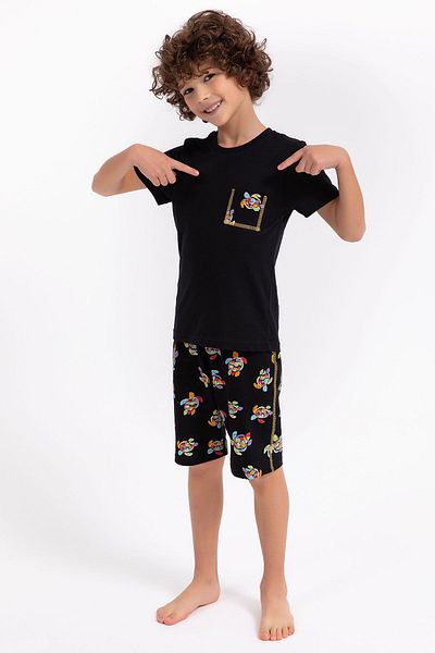Arnetta Love Turtles Black Boy Bermuda Suit