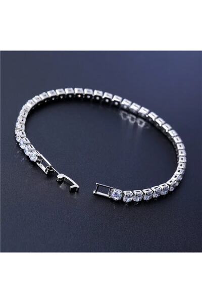 Ceso Accesories Avangard Serisi Zirkon Taşlı Gümüş Kaplama Su Yolu Bileklik