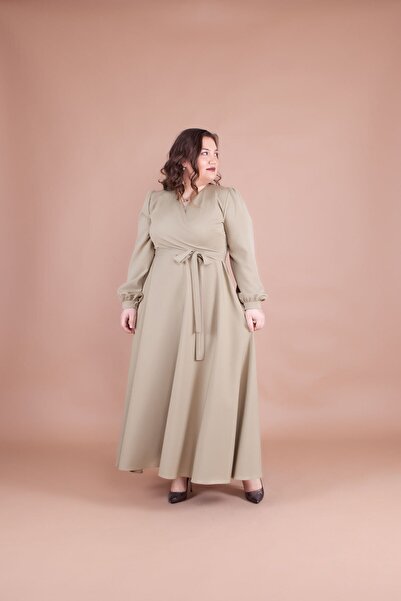 Bidoluelbise Women's Soft Green Plus Size Maxi Dress