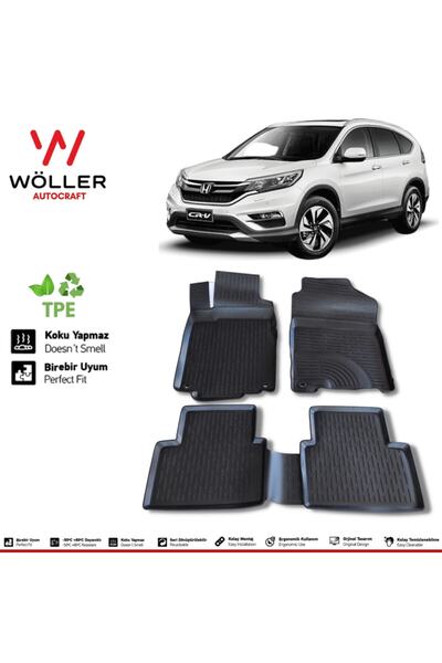 wöller Honda Uyumlu Crv Paspas 2012 2018 Arası 3d Havuzlu Paspas