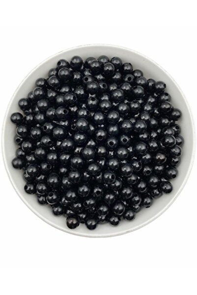 Hedef Bijuteri لؤلؤ بلاستيكي، خرز لؤلؤ بلاستيكي أسود 50 جرام 8 مم، خرز لصنع ا...