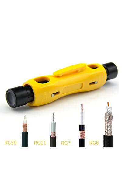 Genel Markalar Koaksiyel Kablo Soyucu Rg-59 Rg-6 Rg-6q Rg-7 Rg-11 Için Çift Uçlu Koaks Kablo Sıyırma Tel Kesici