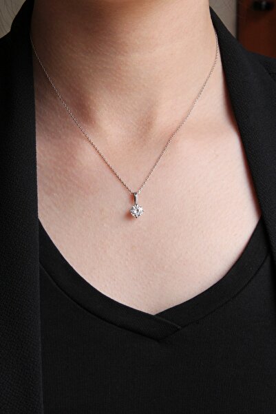 Argentum Concept 925 Ayar Gümüş Tek Taş Kolye - N101901