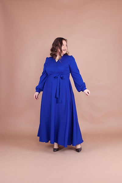 Bidoluelbise Γυναικείο φόρεμα Sax Blue Plus Size Maxi Boy