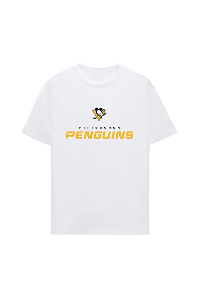 BA WEAR تي شيرت NHL Pittsburgh Penguins هوكي الجليد كبير الحجم