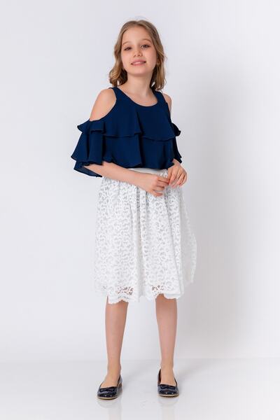 incity Дівчача спідниця з мереживом, біло-бежева